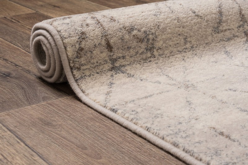 Dywan wełniany Dywilan Moon Oro srebrny - brzeg