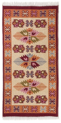 Dywan KILIM liście bordo dwustronny _dywanywitek_pl_2