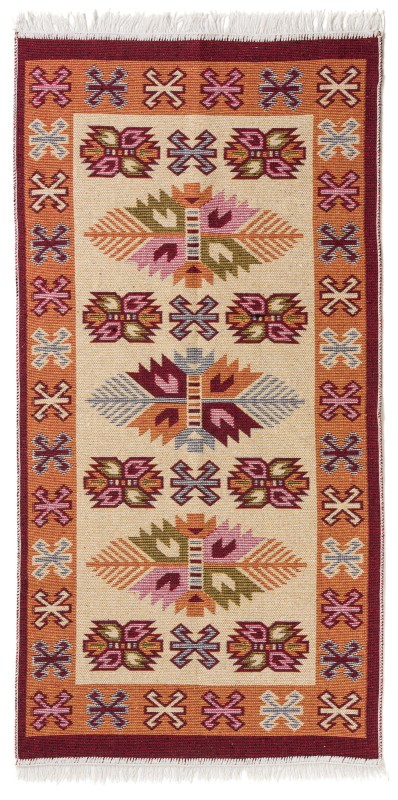 Dywan KILIM liście bordo dwustronny _dywanywitek_pl_2