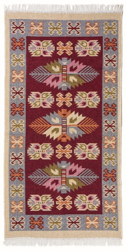 Dywan KILIM liście bordo dwustronny _dywanywitek_pl_3