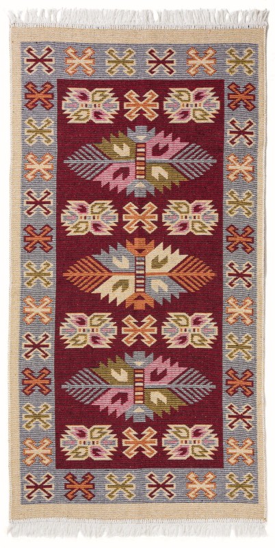 Dywan KILIM liście bordo dwustronny _dywanywitek_pl_3