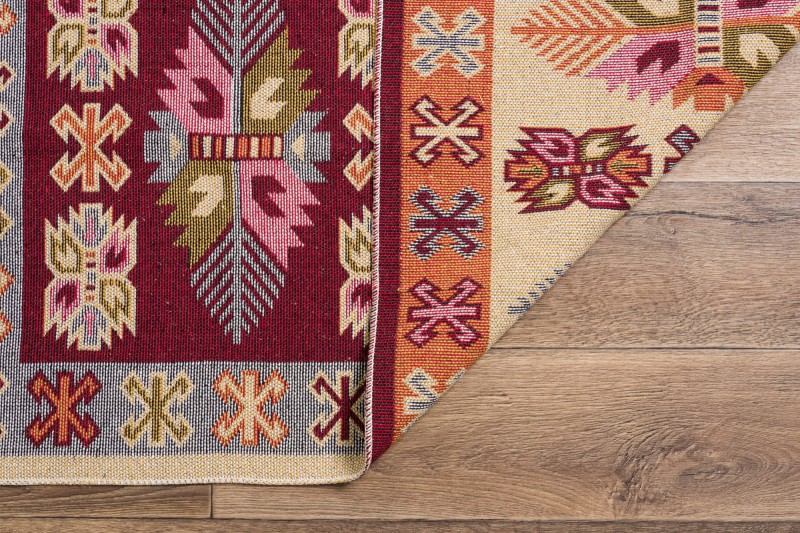 Dywan KILIM liście bordo dwustronny _dywanywitek_pl_5