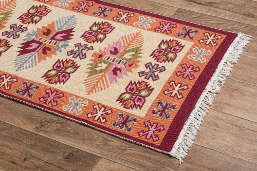 Dywan KILIM liście bordo dwustronny _dywanywitek_pl_7