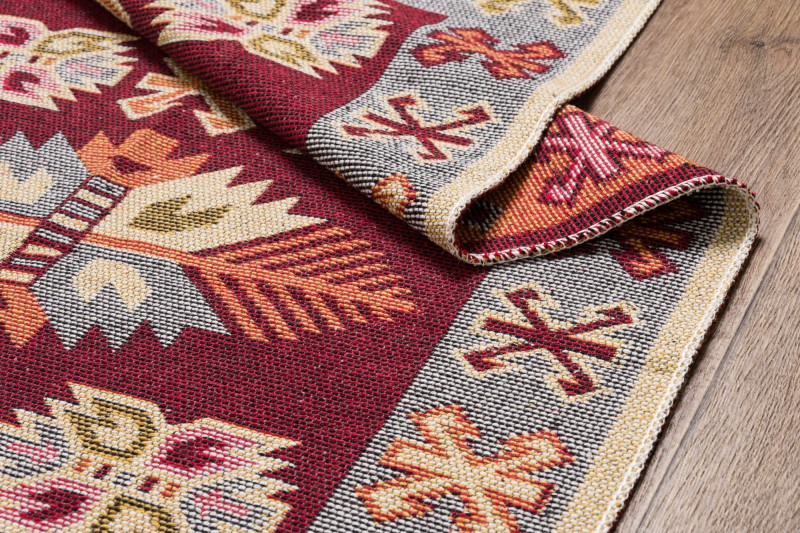 Dywan KILIM liście bordo dwustronny _dywanywitek_pl_10