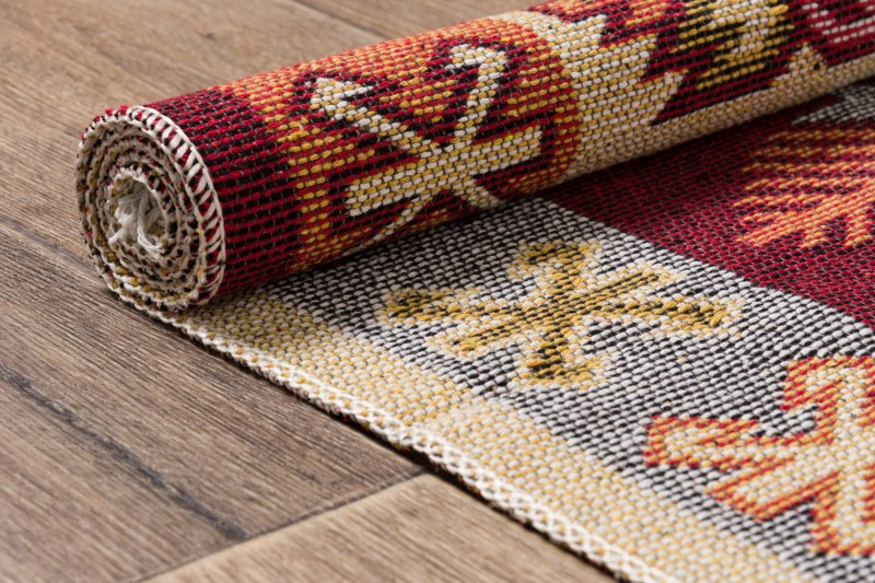 Dywan KILIM liście bordo dwustronny _dywanywitek_pl_11