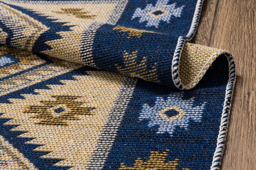 Dywan KILIM romby niebieski dwustronny _dywanywitek_pl_10