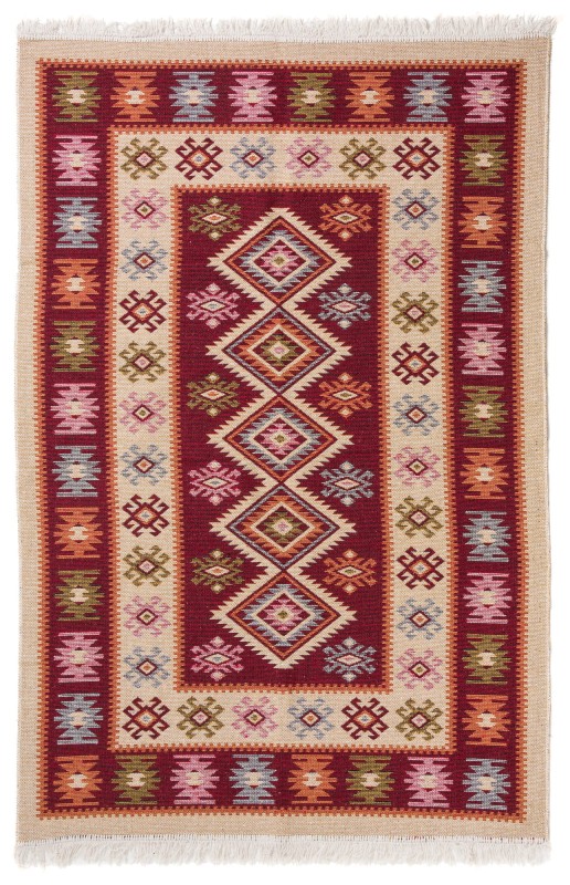 Dywan KILIM romby bordo dwustronny _dywanywitek_pl_2