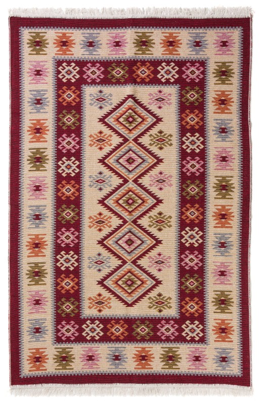 Dywan KILIM romby bordo dwustronny _dywanywitek_pl_3