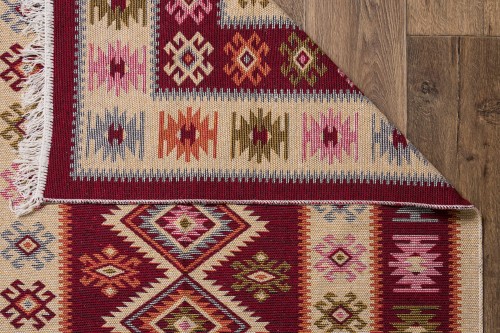 Dywan KILIM romby bordo dwustronny _dywanywitek_pl_4