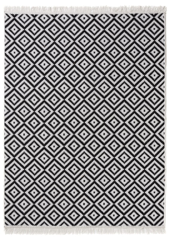 Dywan KILIM GOLD romby biało-czarny _dywanywitek_pl_