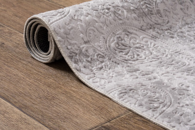 Dywan nowoczesny Avangarde jasny szary zwinięty w rulon