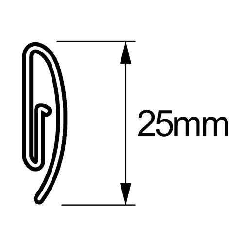 Haczyk biały 25 mm do ślizgu do systemu Wave firmy Decosun