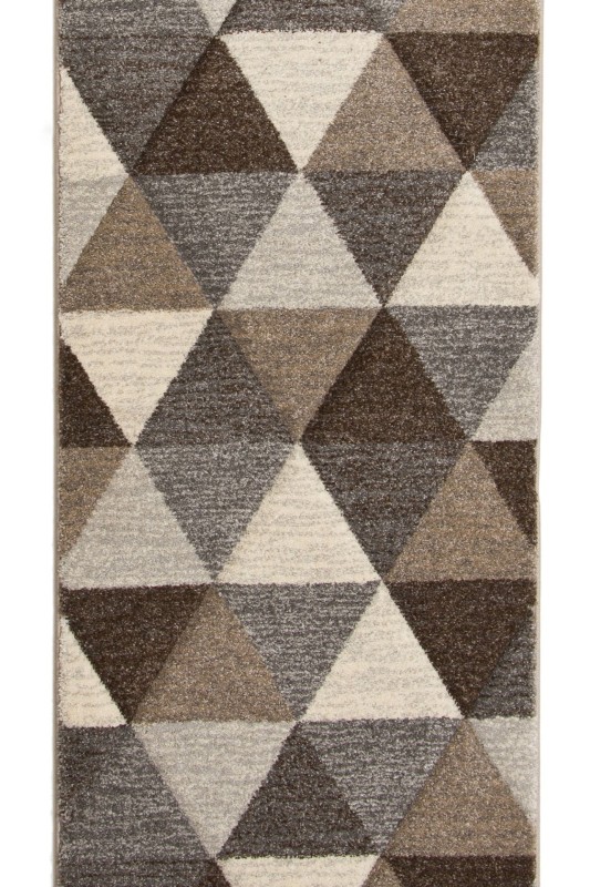 Chodnik Rumba Trójkąty 6067 SZARO-BEŻOWY _dywanywitek_pl_