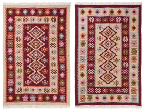 Dywan KILIM romby bordo dwustronny _dywanywitek_pl_