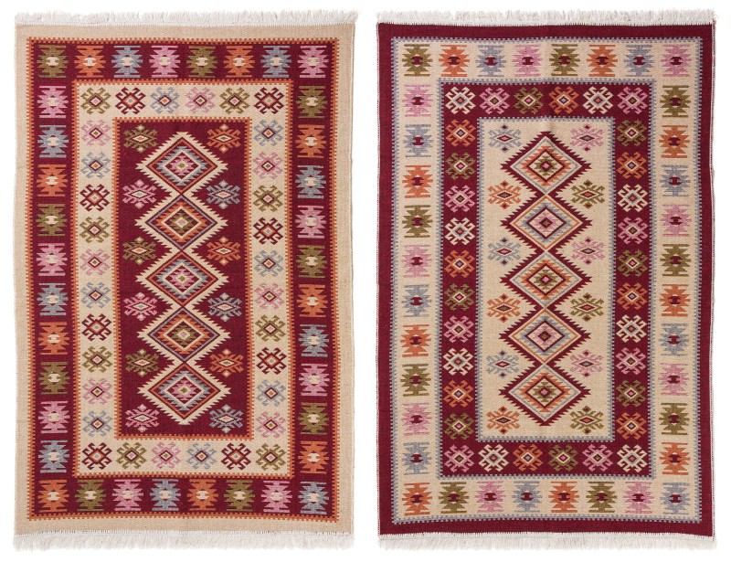 Dywan KILIM romby bordo dwustronny _dywanywitek_pl_