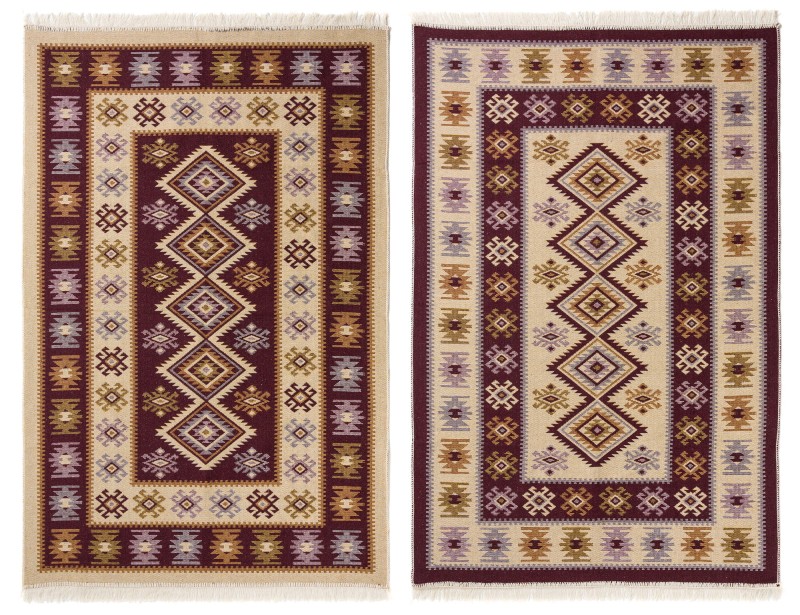 Dywan KILIM romby śliwka dwustronny _dywanywitek_pl_