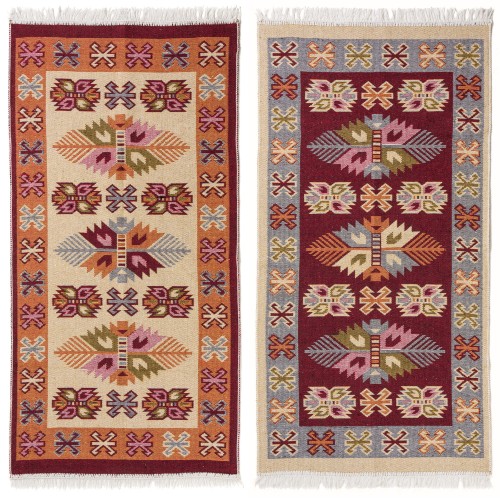 Dywan-kilim-liście-bordo-dwustronny-dywanywitek_pl