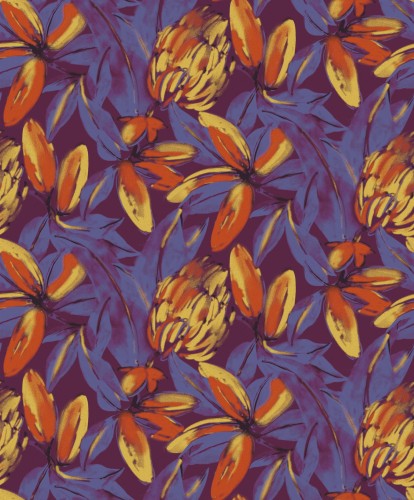 Tapeta egzotyczna fioletowa Khroma Havana HAV104 Constanza Radiance