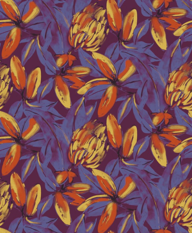 Tapeta egzotyczna fioletowa Khroma Havana HAV104 Constanza Radiance