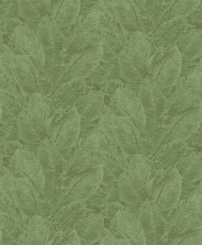 Tapeta zielona w liście bananowca Khroma Havana HAV302 Juan Iguana