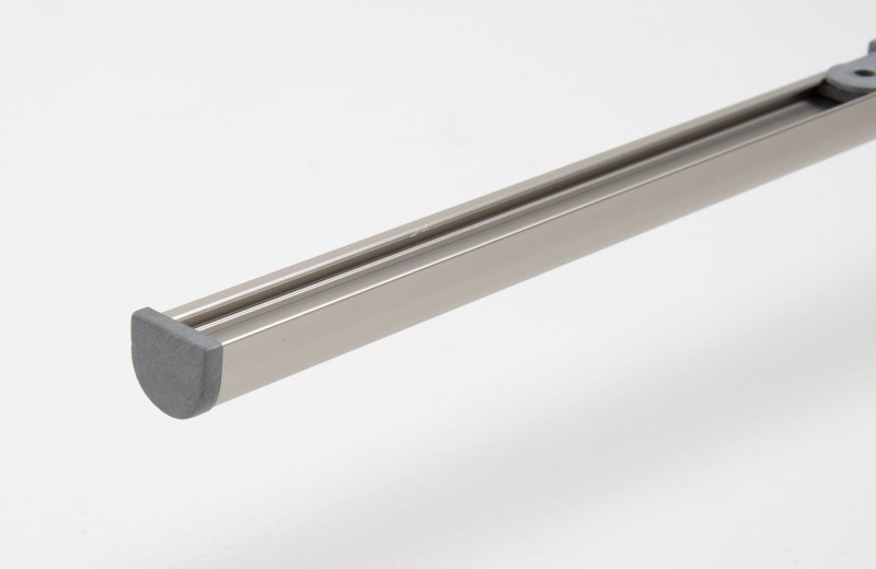 Końcówka do szyny czarna Techno 15 Zegar inox srebrna w szynie