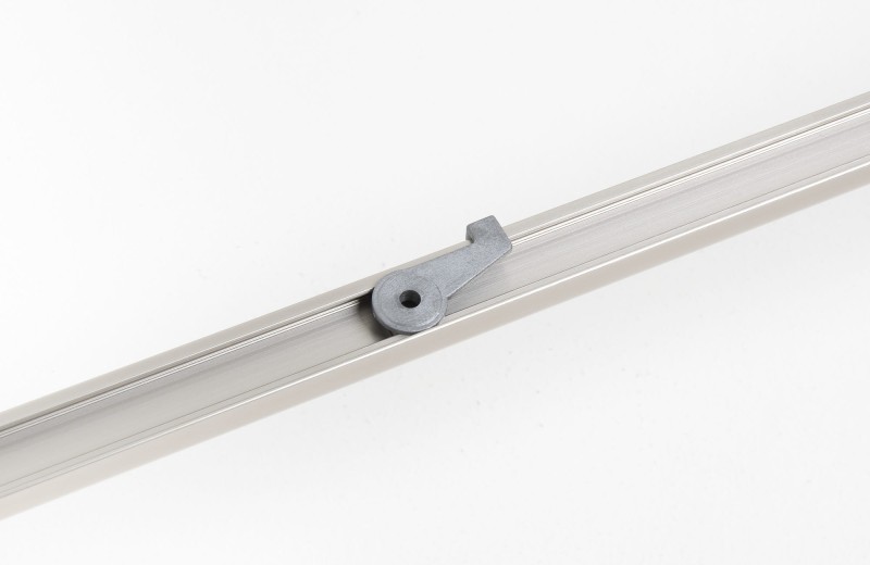 Uchwyt sufitowy Twist z kołkiem inox srebrny Techno 15 Zegar w szynie