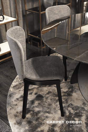 Dywan okrągły wiskozowy Carpet Decor Handmade Aracelis steel gray do salonu