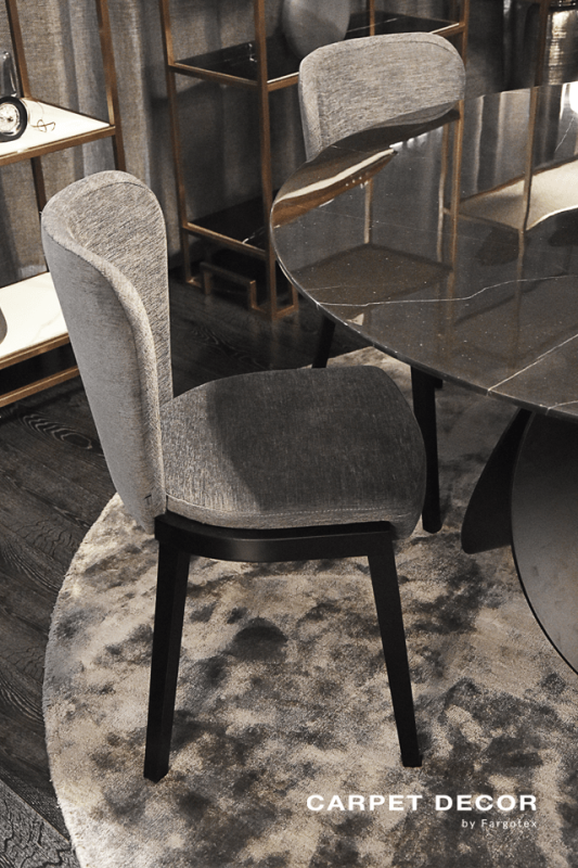 Dywan okrągły wiskozowy Carpet Decor Handmade Aracelis steel gray do salonu