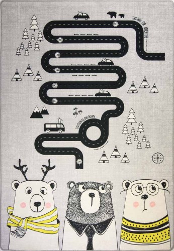 Dywan dla dzieci KIDS 4038 wzór Droga i misie