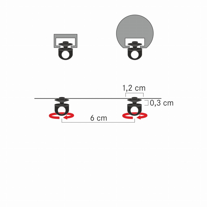 Suwak do systemu Wave 6 cm Gerster 76532 biały 1 mb