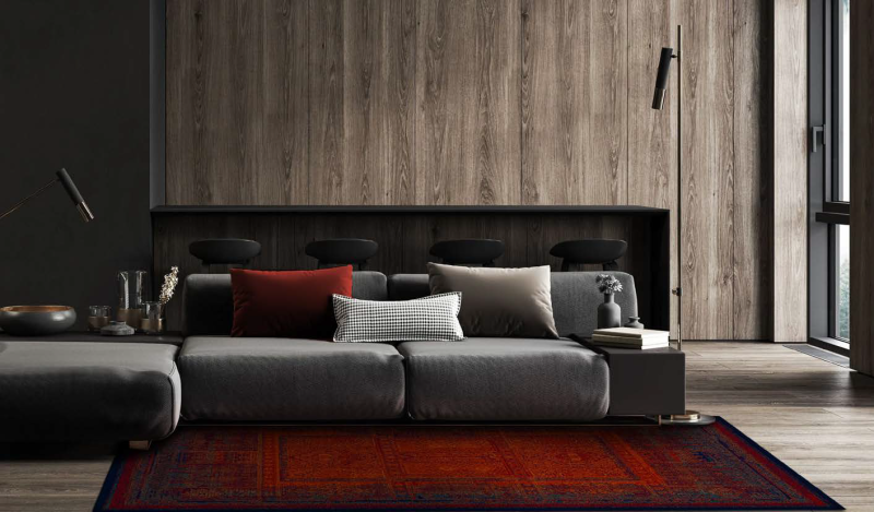 Dywan tradycyjny wełniany Dywilan Superior Nakbar Premium rubin we wnętrzu