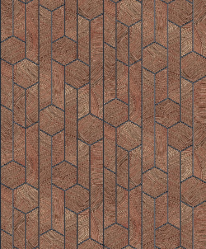 Tapeta geometryczna Khroma Summer SUM106 Kantha Rust