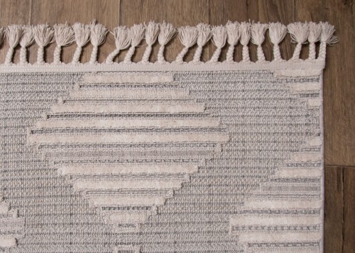 Frędzle szarego dywanu boho Monaco 135A