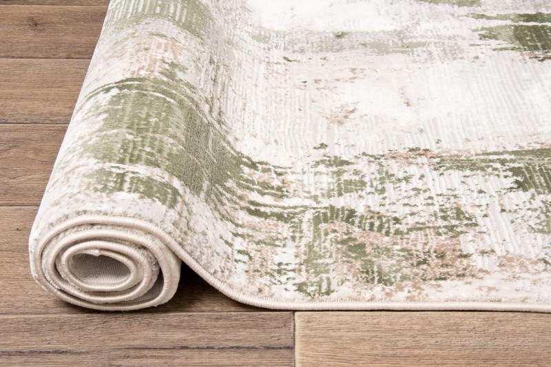 Dywan Exclusive 167 kremowo-zielony zwinięty w rulon