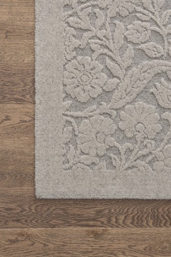 Dywan wełniany Agnella Noble Alulala jasny szary - róg