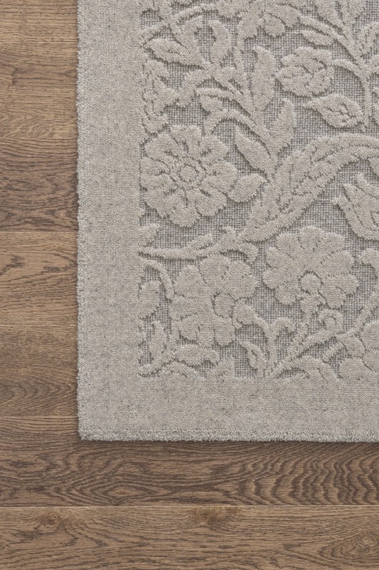 Dywan wełniany Agnella Noble Alulala jasny szary - róg