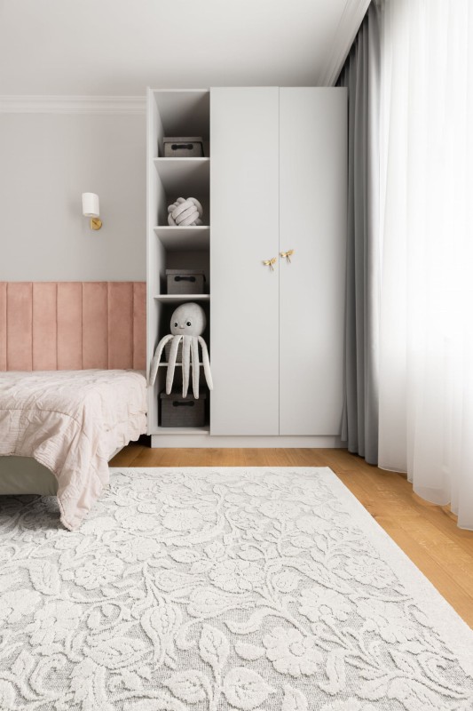 Dywan wełniany Agnella Noble Alulala jasny szary - wzór