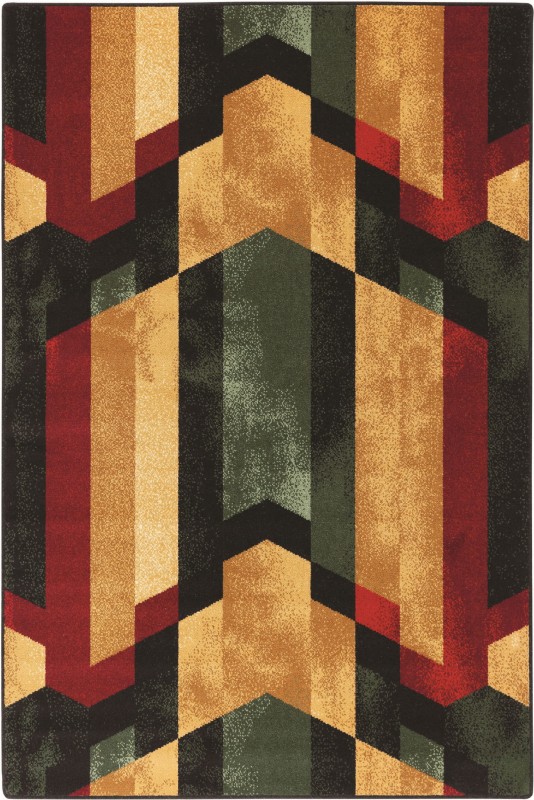 Dywan geometryczny wełniany Agnella Tempo Roh złoty