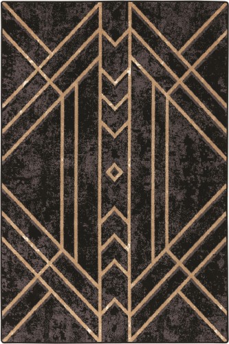 Dywan Arte Deco wełniany Agnella Tempo Gate czarny