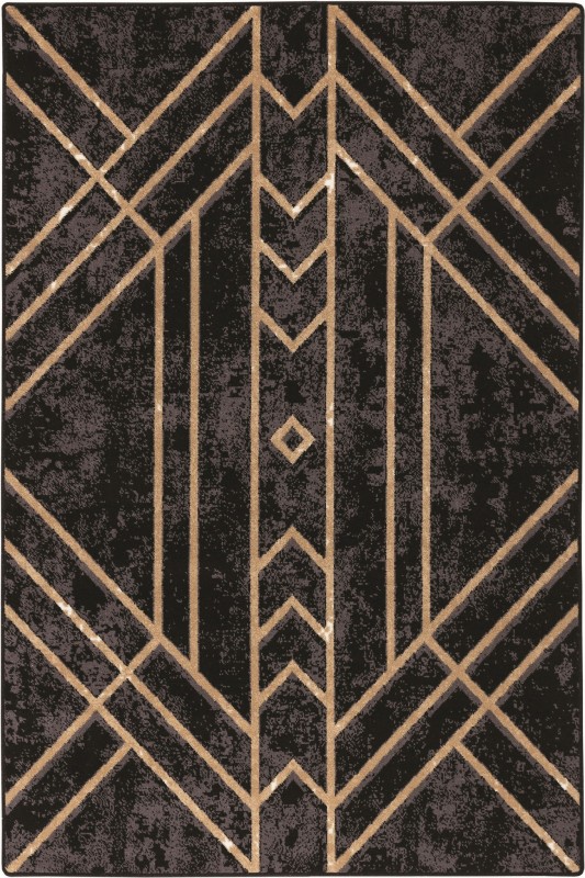 Dywan Arte Deco wełniany Agnella Tempo Gate czarny