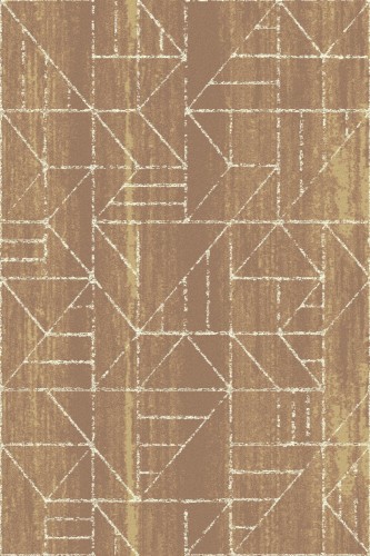 Dywan geometryczny wełniany Agnella Tempo Krats ciemny złoty (binding)