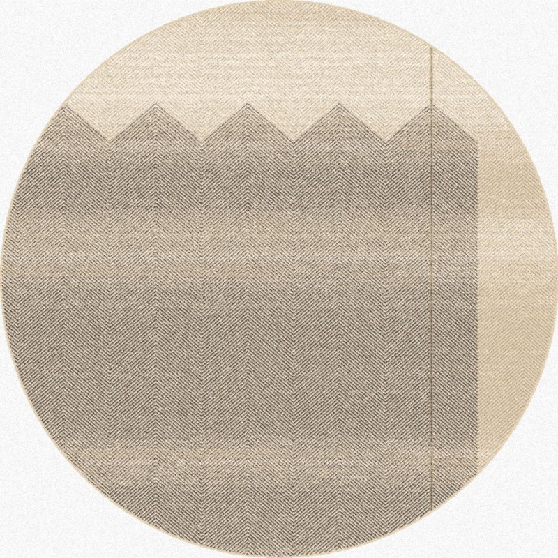 Dywan wełniany okrągły Agnella Tempo Natural Sera ciemny beż