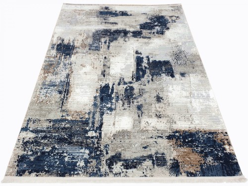 Rzut ukośny dywanu wzór abstrakcja z frędzlami Exclusive 167 granatowego