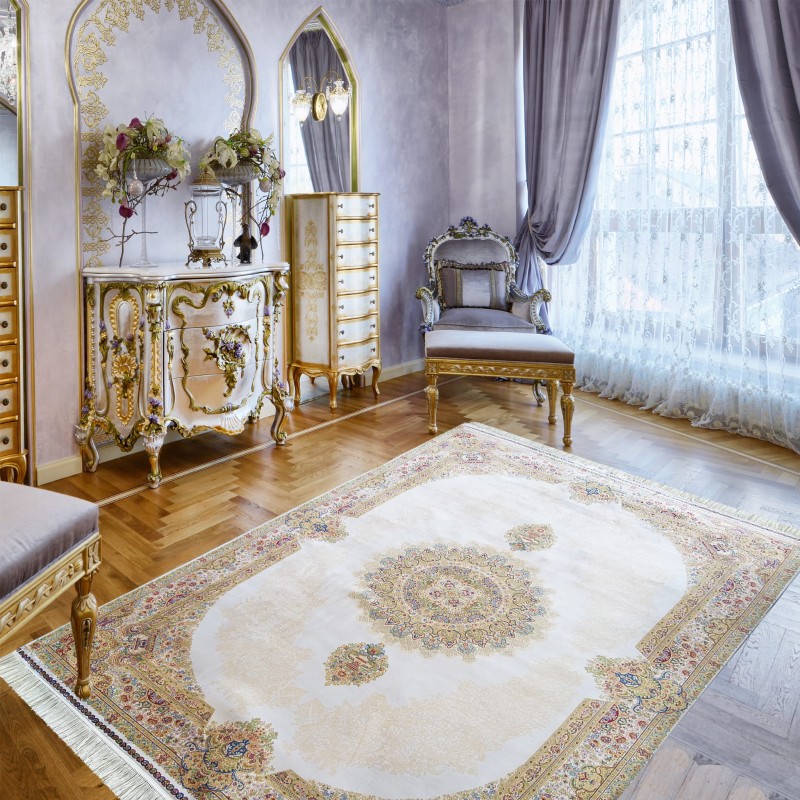 Dywan ekskluzywny QUM Silk 03 kremowy _dywanywitek_pl_2