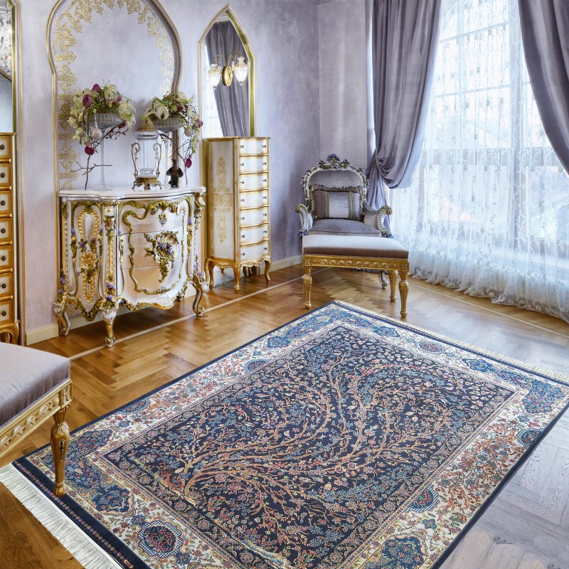 Dywan ekskluzywny QUM Silk 11 granatowy _dywanywitek_pl_2