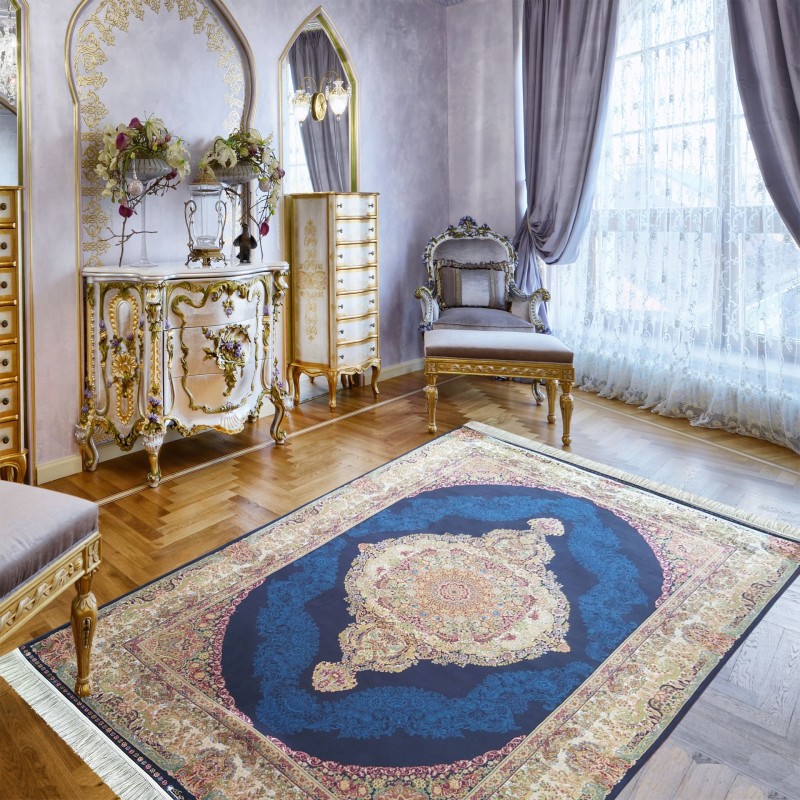 Dywan ekskluzywny QUM Silk 01 granatowy _dywanywitek_pl_2