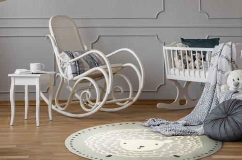 Okrągły dywan wełniany dla dzieci Agnella Isfahan M Sheep popielaty dywanywitek_pl_1