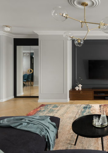 Dywan wełniany nowoczesny Agnella Isfahan Abrio ciemny beż wnętrze