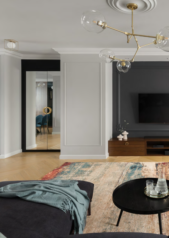 Dywan wełniany nowoczesny Agnella Isfahan Abrio ciemny beż wnętrze