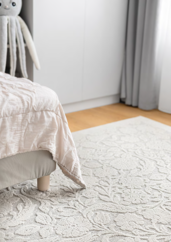 Dywan wełniany Agnella Noble Alulala jasny szary - runo 3d